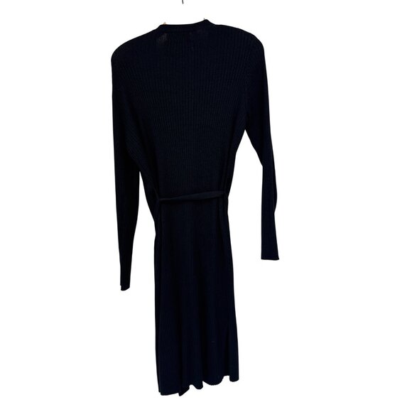Magaschoni 2pc Womens Black Ribbed sweater Dress Cardigan Size Large - Picture 4 of 6